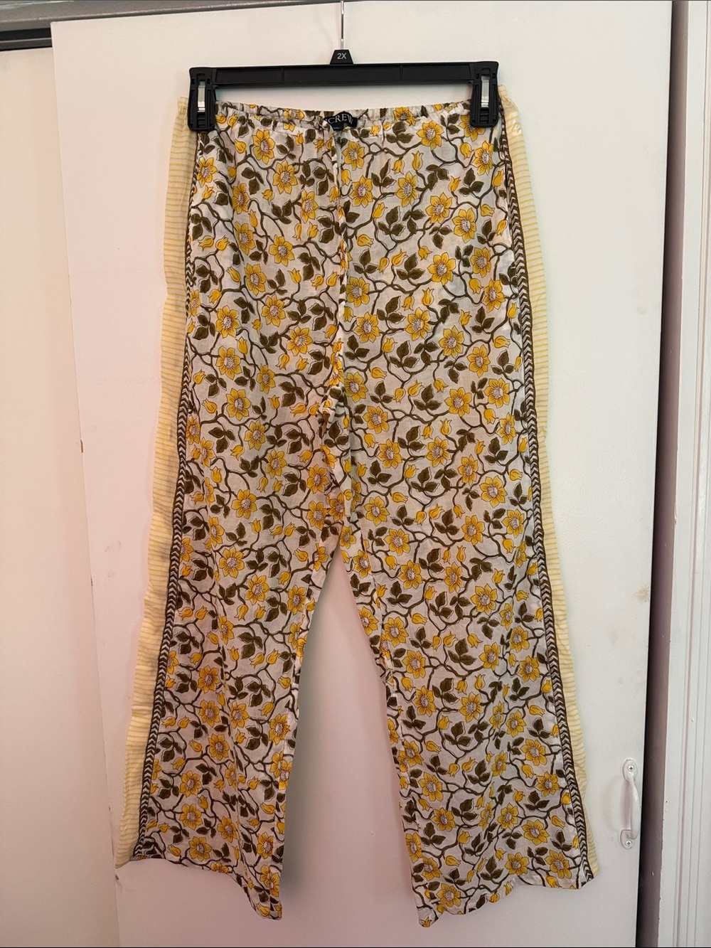 Jcrew Floral Yellow Track Pants